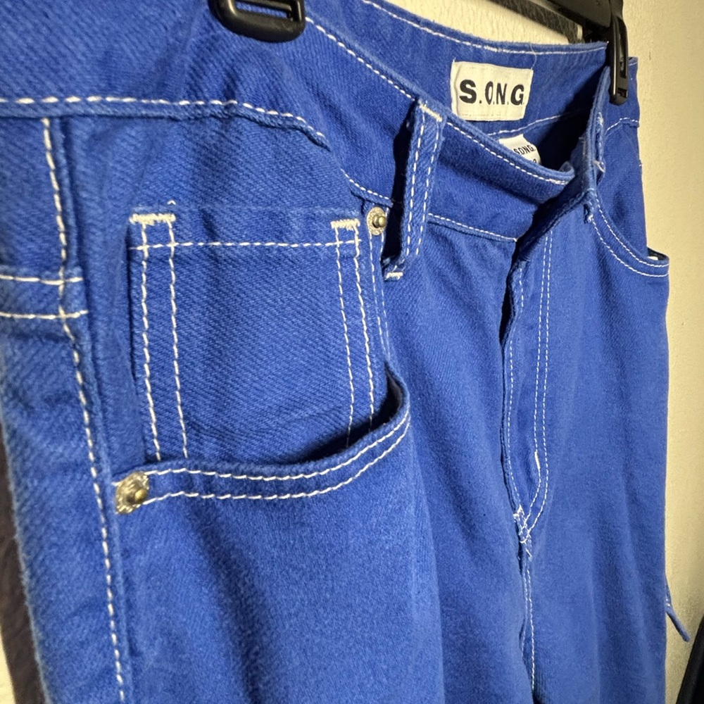 Blue Denim Overalls with Classic Twill Weave